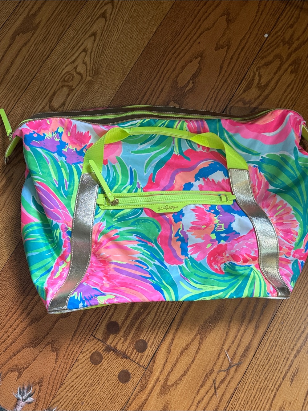 Lilly Pulitzer Neon Floral Tote - Pink, Green & Blue